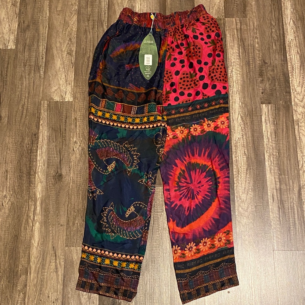 FARM Rio Multicolor Wide-Leg Patchwork Print Pants - Picture 7 of 7